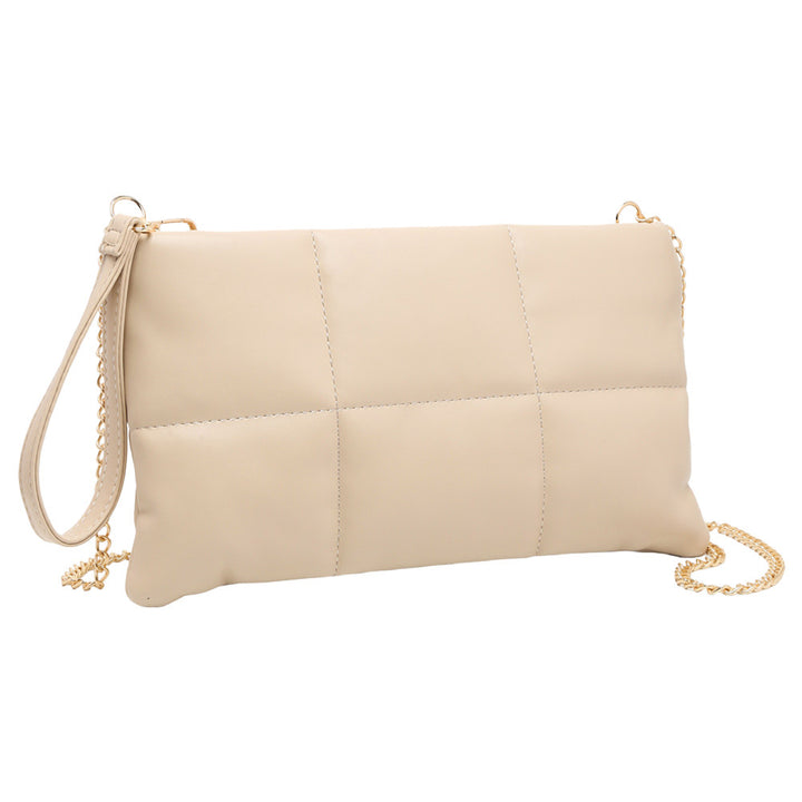 Beige Quilted Solid Faux Leather Crossbody Bag, Crafted with high-quality faux leather, this bag is both stylish and highly resistant to wear and tear. Its adjustable strap and sleek quilted pattern make it comfortable and fashionable. Wear it for any occasion. Nice gift item to family members and friends on any occasion.