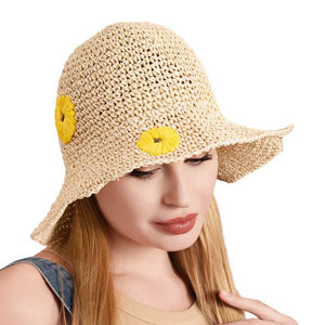 Beige Raffia Flower Pointed Bucket Hat, Upgrade your summer style with our stylish and trendy hat! Made from high-quality raffia material, this hat features a unique pointed design and a beautiful floral accent. Stay cool, chic, and protected from the sun all season long. Your go-to accessory for any outdoor occasion.