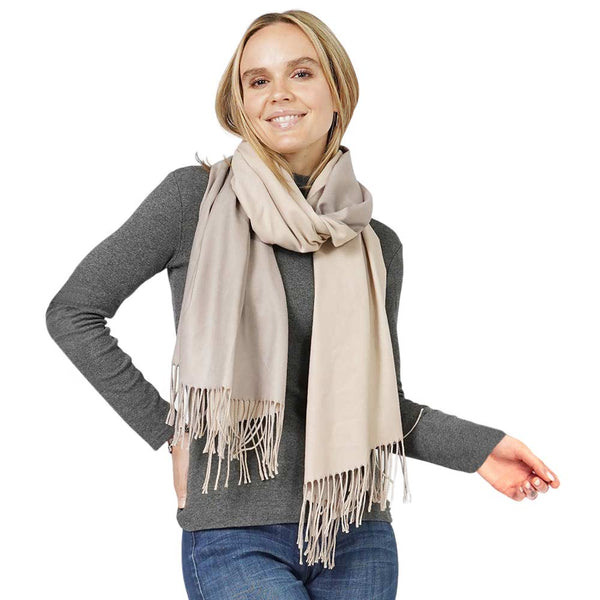 Beige Reversible Solid Shawl Oblong Scarf, is delicate, warm, on-trend & fabulous, and a luxe addition to any cold-weather ensemble. This shawl oblong scarf combines great fall style with comfort and warmth. Perfect gift for birthdays, holidays, or any occasion.