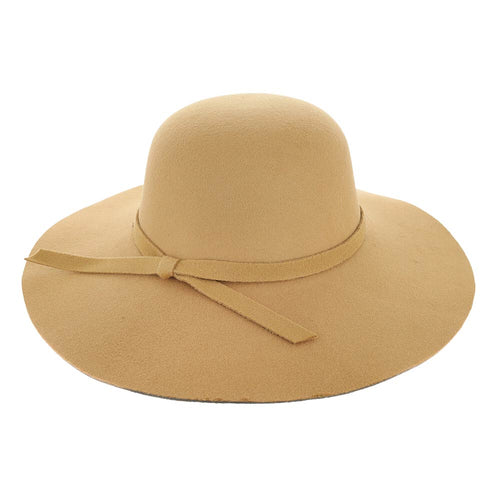 Ribbon Band Pointed Solid Panama Hat - Beige