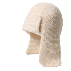 Beige Solid Knit Trapper Hat, wear this beautiful trapper hat with any ensemble for the perfect finish before running out the door into the cool air. An awesome winter gift accessory and the perfect gift item for Birthdays, Christmas, Stocking stuffers, Secret Santa, holidays, anniversaries, Valentine's Day, etc.
