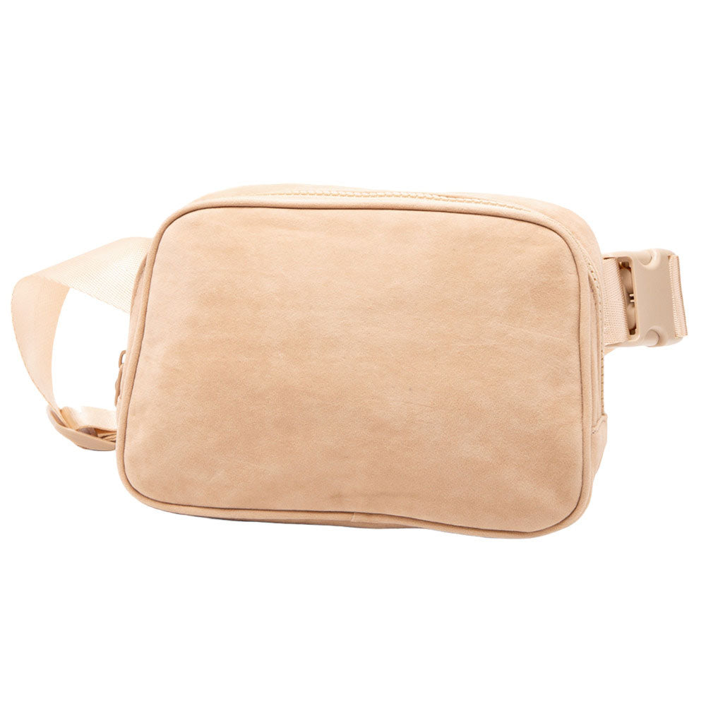 Beige Solid Sling Bag Fanny Pack Velvet Belt Bag, is the perfect accessory for any occasion. Featuring a high-quality velvet material construction, this bag is lightweight and durable, making it a great choice for everyday wear. Ideal gift for young adults, traveler friends, family members, co-workers, or yourself.