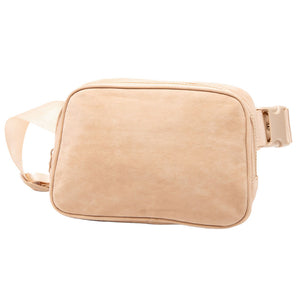 Beige Solid Sling Bag Fanny Pack Velvet Belt Bag, is the perfect accessory for any occasion. Featuring a high-quality velvet material construction, this bag is lightweight and durable, making it a great choice for everyday wear. Ideal gift for young adults, traveler friends, family members, co-workers, or yourself.