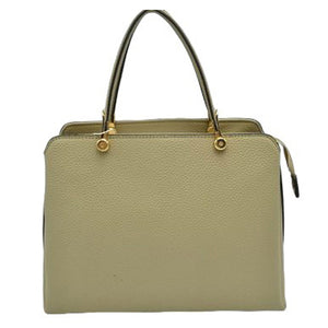 Beige Textured Faux Leather Top Handle Tote Bag, is designed with state-of-the-art faux leather. It features a textured design and a comfortable top handle for easy carrying. Its spacious interior allows you to carry your everyday necessities in style. Perfect for any occasion or everyday use making it a great gift choice.