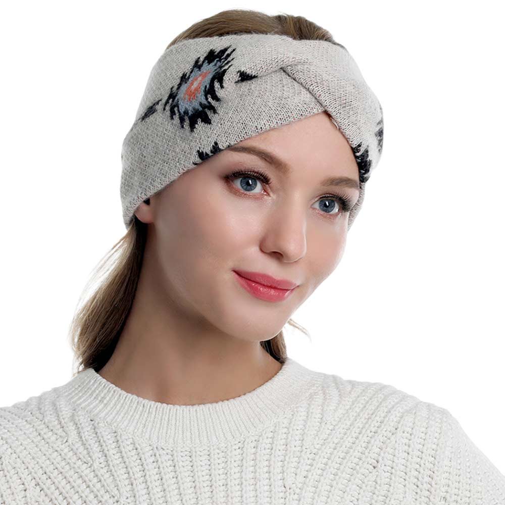 Beige Trendy Aztec Patterned Knit Earmuff Headband, will shield your ears from cold winter weather ensuring all-day comfort. An awesome winter gift accessory and the perfect gift item for Birthdays, Christmas, Stocking stuffers, Secret Santa, holidays, anniversaries, Valentine's Day, etc. Stay warm & trendy!