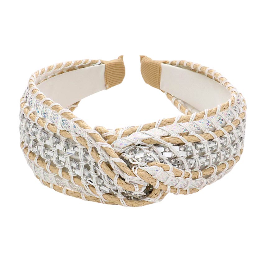 Beige Woven Cord Twisted Headband, create a beautiful look while perfectly matching your color with the easy-to-use woven cord twisted headband. These woven cord-twisted headbands set you apart from everyone else. Due to this, all eyes are fixed on you. These are awesome gift ideas for your loved one or yourself.