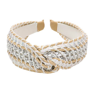 Beige Woven Cord Twisted Headband, create a beautiful look while perfectly matching your color with the easy-to-use woven cord twisted headband. These woven cord-twisted headbands set you apart from everyone else. Due to this, all eyes are fixed on you. These are awesome gift ideas for your loved one or yourself.