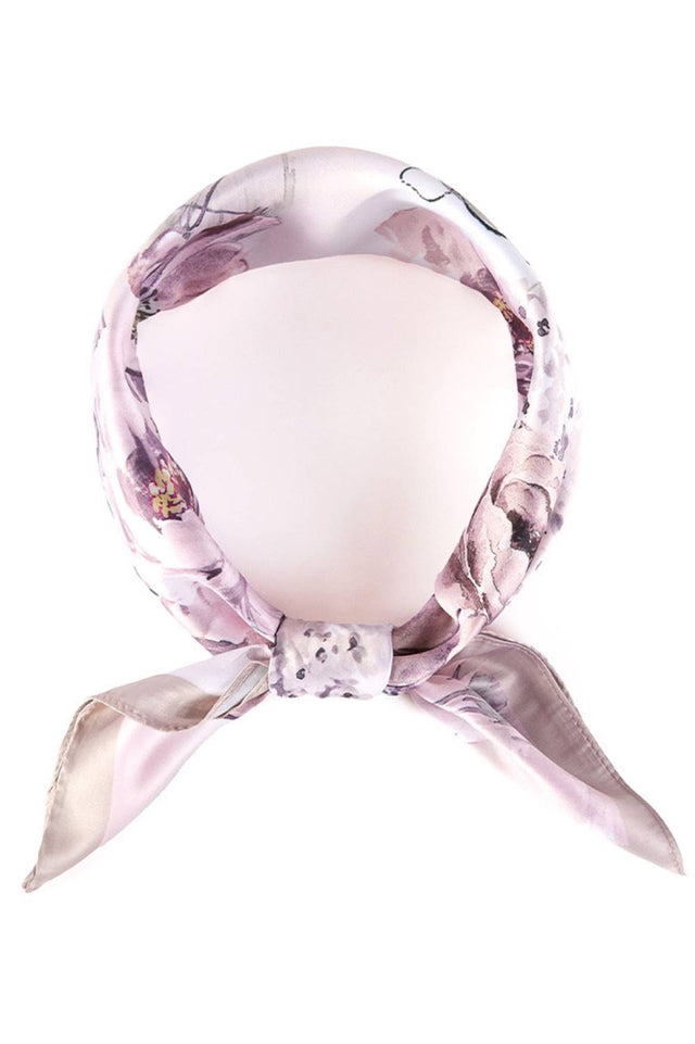 Beige Brighten your summer style with this charming floral print bandana scarf. Crafted from lightweight 100% polyester, it's perfect for warm weather wear tie it around your neck, head, or wrist for effortless versatility. The generous 27.5" x 27.5" square cut offers plenty of styling options. Easy to care for and designed for comfort, this scarf is an essential accessory for any season.
