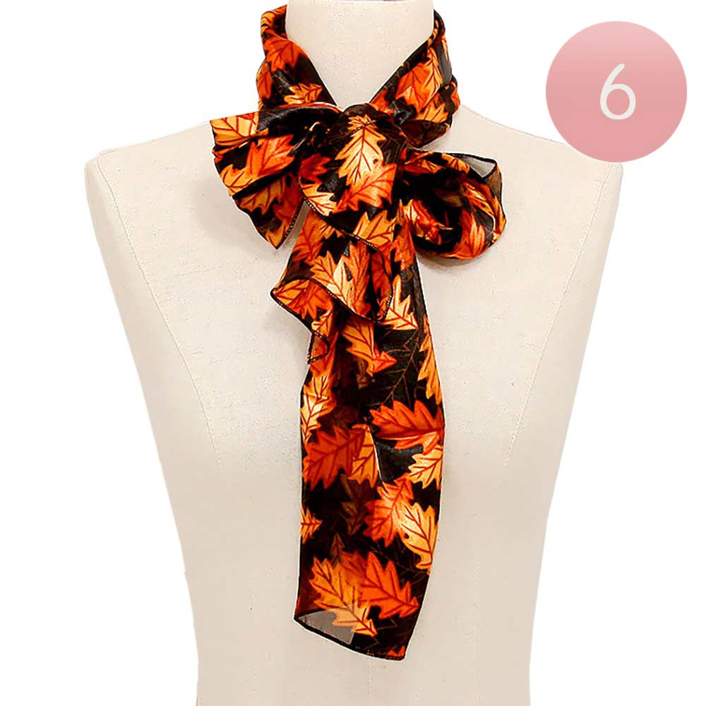 Black 6PCS Silk Feel Striped Leaf Print Scarf, offers a luxurious feel with a timeless design. Crafted from a lightweight, airy fabric - each one features a beautiful striped leaf print. Enjoy the versatile look with any outfit. Ideal gift choice for fashion-forwarded friends and family members. 