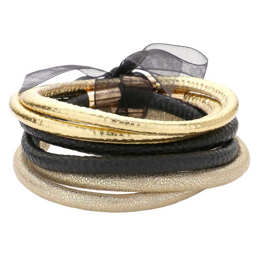 Black 6pcs Faux Leather Tube Bangle Bracelets, offers a stylish, yet affordable way to add a touch of fashion and elegance to any look. Crafted with quality materials, these bracelets are durable and designed to last. Perfect for accessorizing any outfit, these faux leather bangle bracelets will add a unique touch of class.