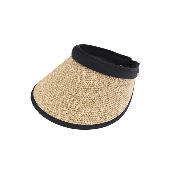 Black Adjustable Straw Visor C.C Sunhat offers expert sun protection with a stylish, breathable design. Crafted from durable straw, it features an adjustable strap for a customized fit, ensuring comfort during extended wear. Ideal for outdoor activities, this sunhat shields your face from harmful UV rays while maintaining ventilation to keep you cool. Its versatile design complements various outfits, making it a practical and fashionable accessory for sunny days. 