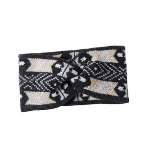 Black Aztec Patterned Knit Earmuff Headband, will shield your ears from cold winter weather ensuring all-day comfort. An awesome winter gift accessory and the perfect gift item for Birthdays, Christmas, Stocking stuffers, Secret Santa, holidays, anniversaries, Valentine's Day, etc. Stay warm & trendy!