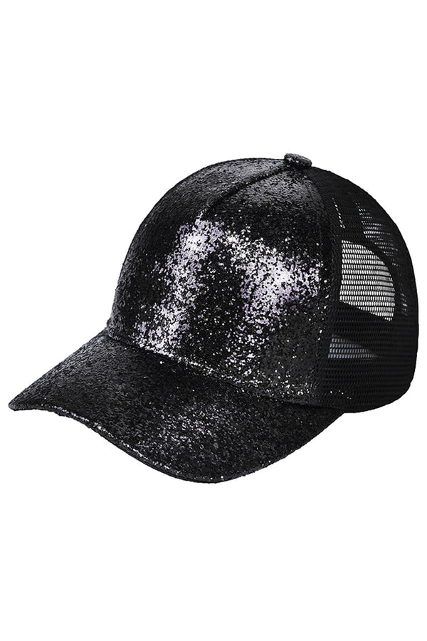 Black The C.C Glitter Trucker Cap is a stylish and functional accessory for any outdoor enthusiast. With its glitter design and breathable mesh panels, it offers both fashion and comfort. Made from high-quality materials, it is durable and perfect for everyday wear. Show off your sparkle and protect yourself from the sun with this must-have cap
