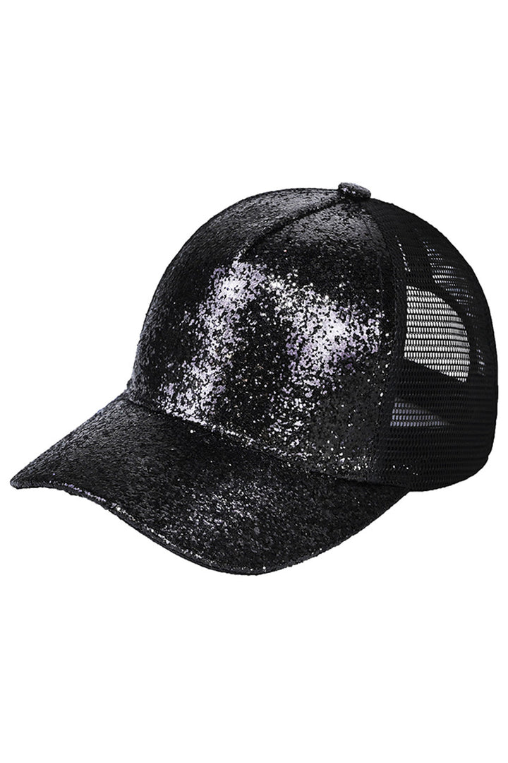 Black The C.C Glitter Trucker Cap is a stylish and functional accessory for any outdoor enthusiast. With its glitter design and breathable mesh panels, it offers both fashion and comfort. Made from high-quality materials, it is durable and perfect for everyday wear. Show off your sparkle and protect yourself from the sun with this must-have cap