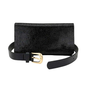 Black Bling Sling Bag Fanny Pack Belt Bag, is the perfect fashion accessory for trendsetters. This stylish bag features an adjustable waist belt and a built-in pocket so you can easily store all of your essentials. Gift someone or yourself this Belt Bag, they will take your look up a notch.