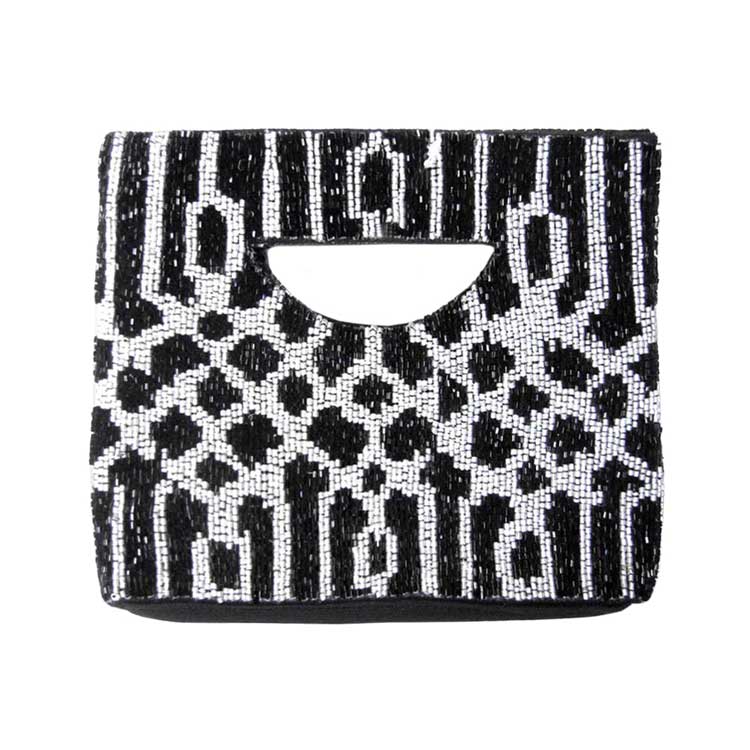 Black Boho Patterned Seed Beaded Tote Bag, perfectly goes with any outfit and shows your trendy choice to make you stand out on any occasion. Perfect for carrying makeup, money, credit cards, keys or coins, etc. It's lightweight and perfect for easy carrying. 