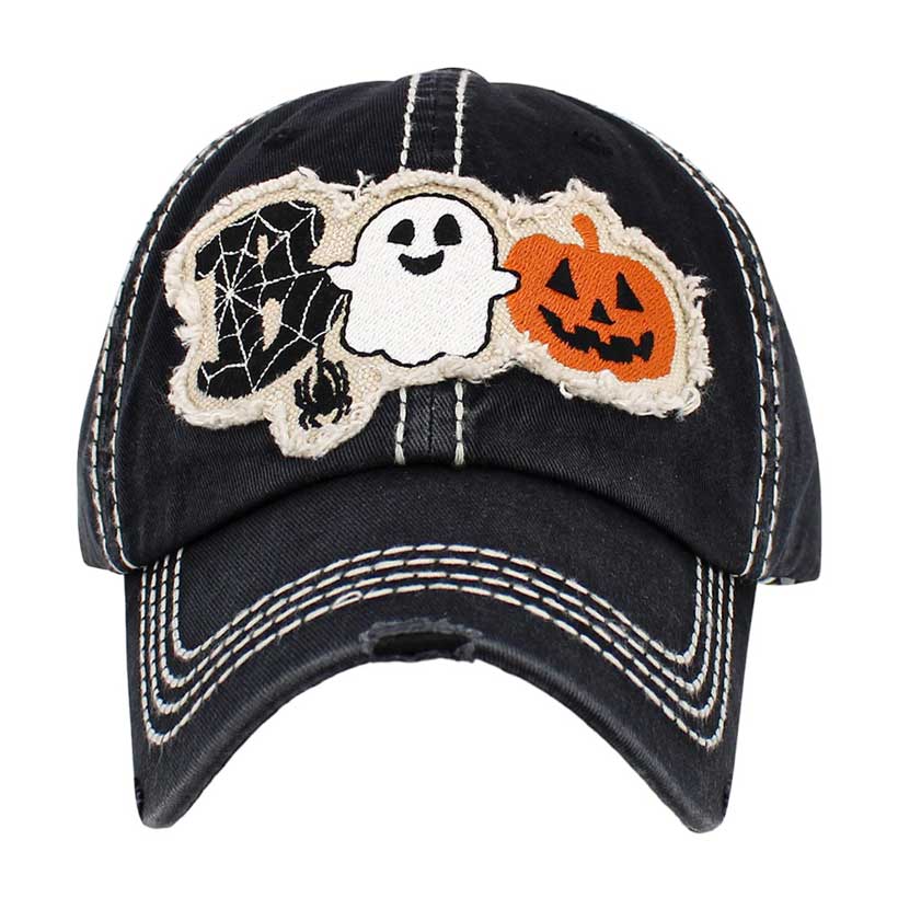 Black Boo Message Cobweb Spider Ghost Pumpkin Pointed Vintage Baseball Cap, this baseball cap is perfect for Halloween! The Halloween-themed pumpkin and pointed accents really bring this piece to life. This Baseball Cap is the perfect outfit for any holiday. It's an excellent gift for your friends, family, or loved ones.