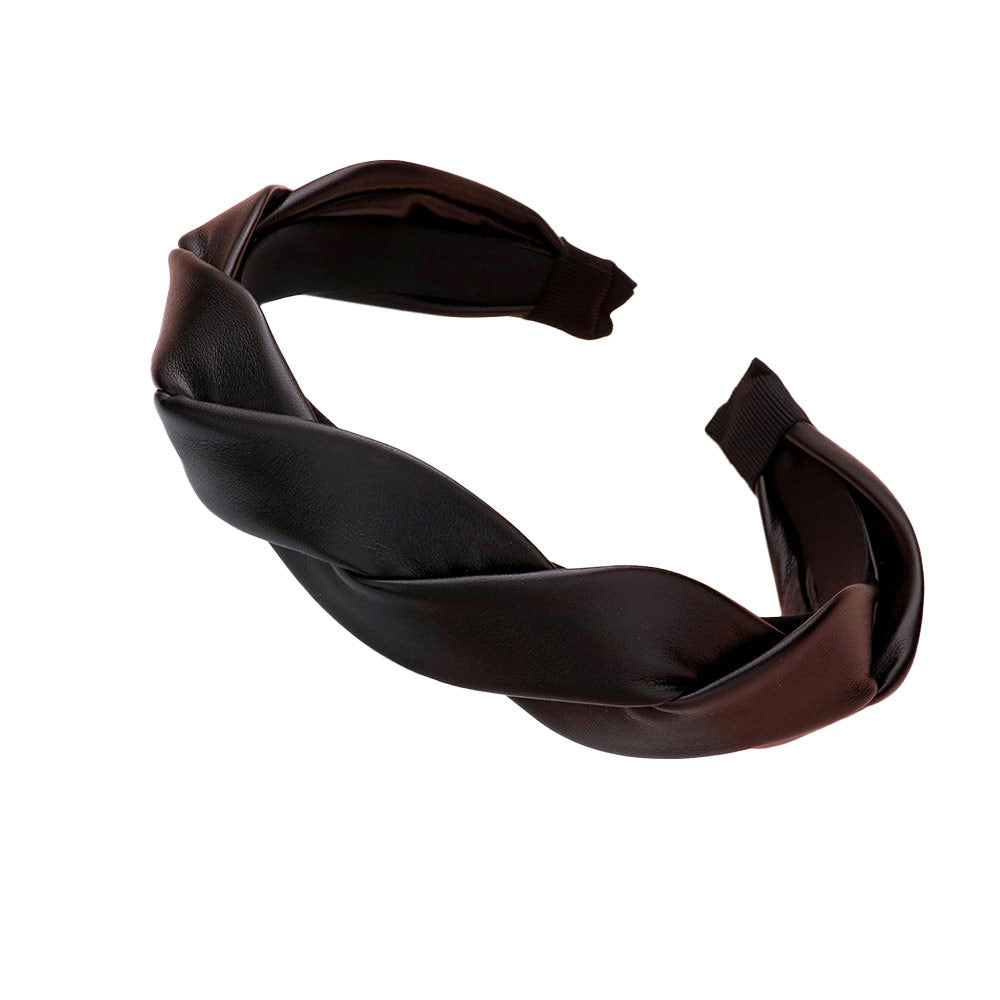 Black Braided Solid Faux Leather Headband, creates a natural & beautiful look while perfectly matching your color with the easy-to-use braided solid headband. Push your hair back and spice up any plain outfit with this headband!