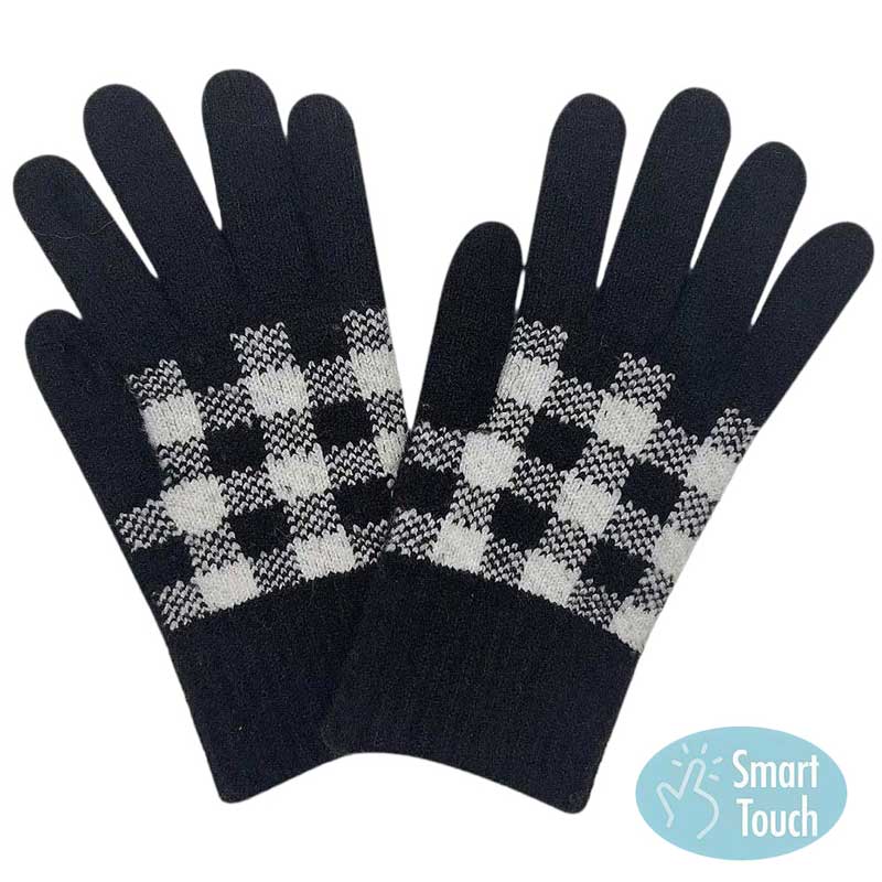Black Buffalo Check Smart Touch Gloves, Stay warm and connected with these. These gloves are designed to keep you comfortable. Utilizing fingertip capacitive touch technology, these gloves provide full dexterity and control of your device so you never have to worry about interrupted use.