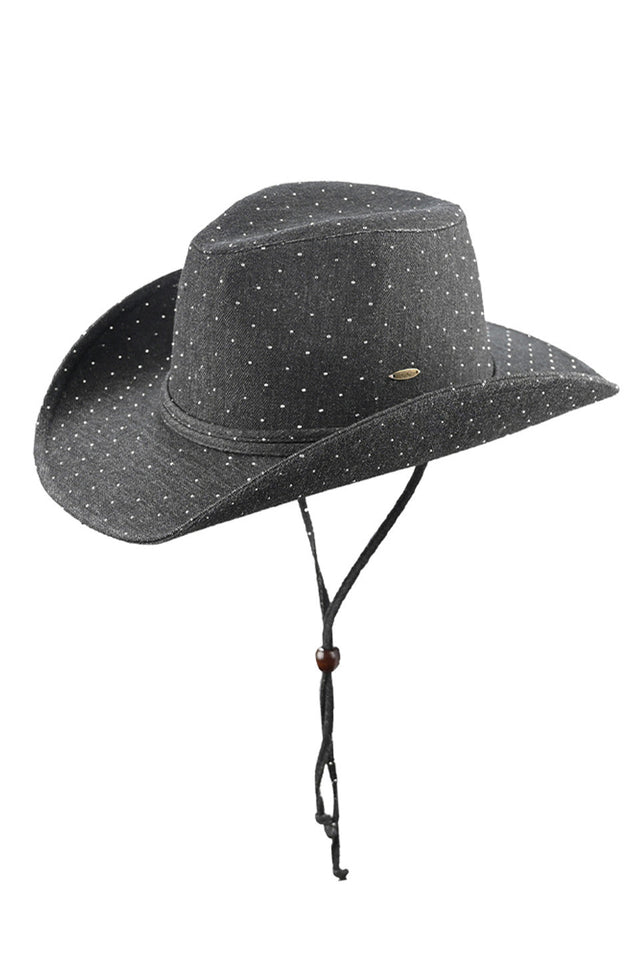 C.C All Over Rhinestone Denim Cowboy Hat