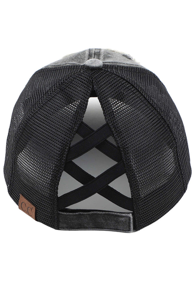 Black C.C BEE HAPPY PATCH VINTAGE PONY CAP is a must-have for any fashion enthusiast. With its vintage pony design and unique patch detailing, it is sure to make a statement. Made with high-quality materials, it offers both style and comfort. Perfect for adding a touch of retro charm to any outfit.