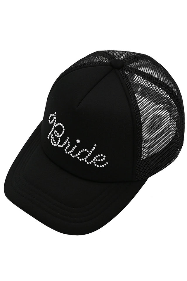 Black C.C. Bride Rhinestone Trucker Cap is perfect for any bride-to-be looking to add some sparkle to her wedding day. The rhinestone detailing adds a touch of elegance, while the trucker style keeps you comfortable and cool. It's a must-have accessory for your special day.