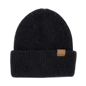 Black C.C Double Cuff Beanie Hat, Stay comfortable and stylish in any climate. This classic beanie hat is made with acrylic yarn for premium softness and warmth. The double cuff design ensures a secure, adjustable fit that keeps your head and ears warm while remaining stylish. Perfect for outdoor activities. Color: Black, Iv…