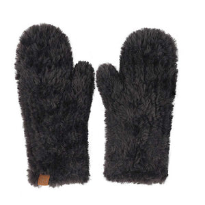 Black C.C Faux Fur Mittens, Stay warm and cozy. These mittens are made with ultra-soft faux fur for maximum insulation and comfort. The faux fur is lightweight and breathable while providing excellent temperature control. An adjustable wristband allows for the perfect fit. Enjoy superior warmth during the cold winter months.