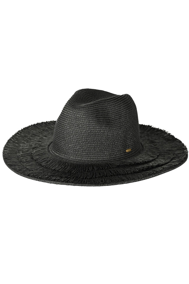 Black C.C Fringe Brim Panama Hat is a stylish and versatile accessory that offers both sun protection and a fashionable touch to any outfit. Made with high-quality materials, this panama hat features a trendy fringe brim for added flair. Perfect for any occasion, whether at the beach or a day out in the city, this hat is a must-have for any fashion-forward individual.
