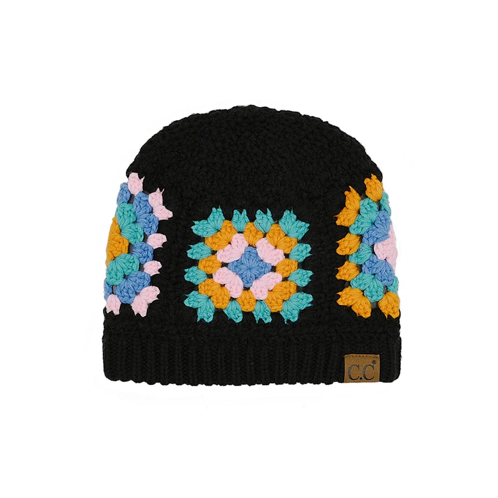 Black C.C Multi Color Crochet Beanie, is the perfect accessory, featuring a unique multi-color design, lightweight construction, and an adjustable fit. The soft crochet accent adds a delightful touch of fun to any outfit. Awesome winter gift accessory for birthdays, Christmas, holidays, and anniversaries, to your friends.