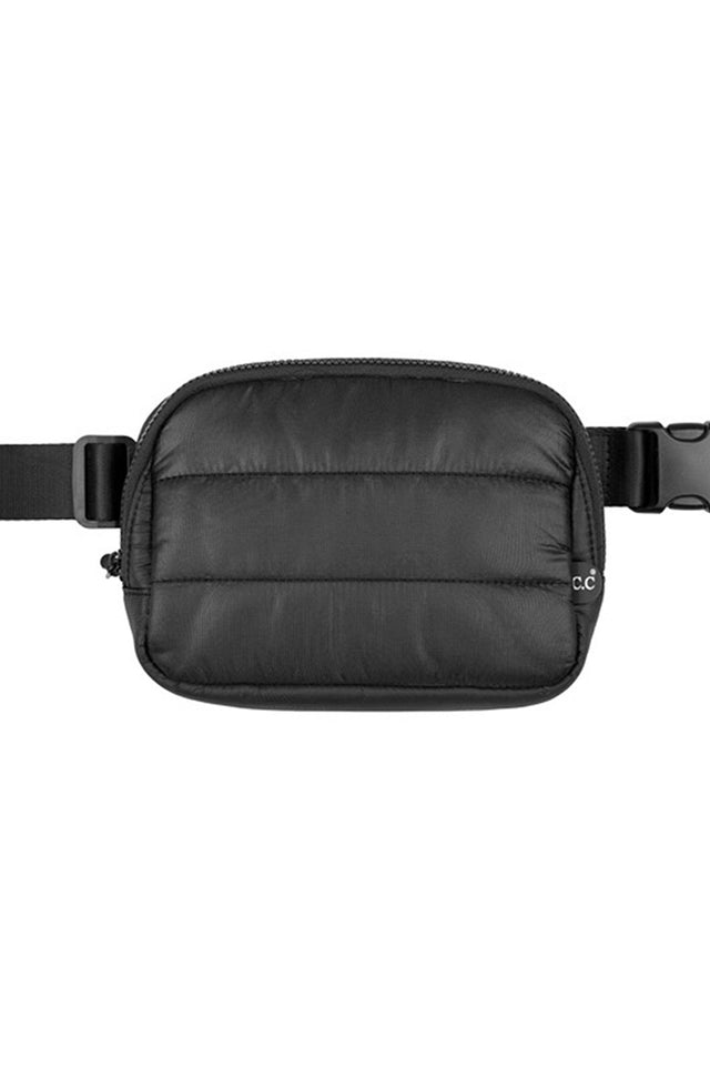 C.C Puffer Padding Fanny Pack - Black - Crossbody Bag