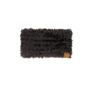 Black C.C Solid Color Faux Fur Headwrap, this faux fur headwrap offers a chic and cozy style. It is made of soft faux fur and features a comfortable, adjustable fit with a clasp closure. Awesome winter gift accessory for birthdays, Christmas, Stocking Stuffer, Secret Santa, holidays and anniversaries.