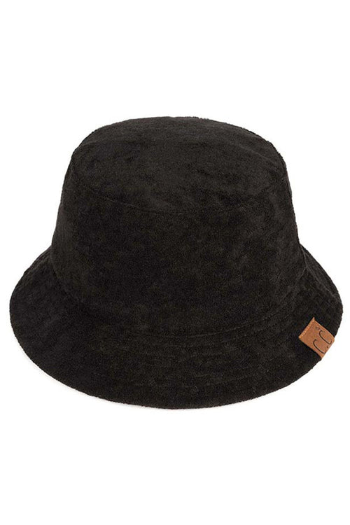 C.C Women's Terry Cloth Bucket Hat - Black