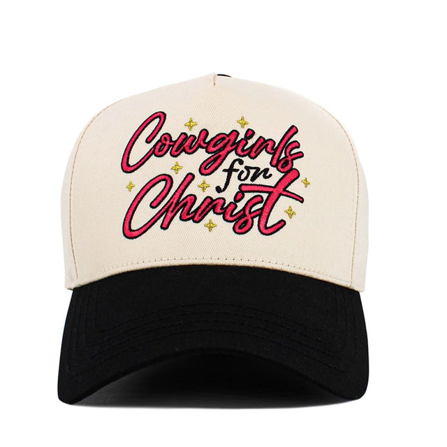 Black Celebrate faith with western flair in this COWGIRLS FOR CHRIST two-tone five-panel baseball cap, featuring bold lettering that makes a meaningful statement. Designed for everyday comfort and casual style, it’s perfect for church events, outdoor activities, or adding a faith-forward touch to any outfit.