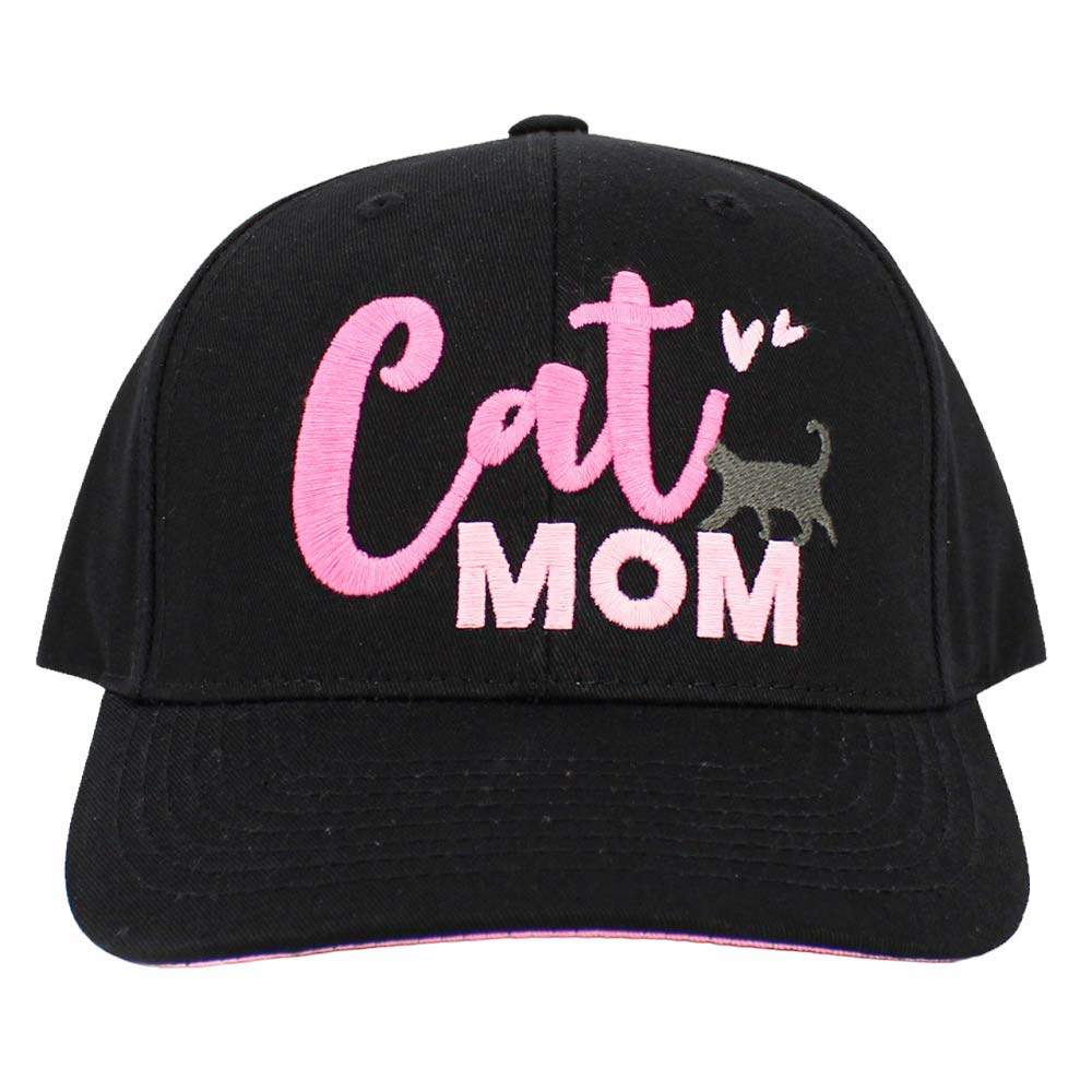 Black  Cat Mom Message Baseball Cap, is the perfect addition to any cat lover's wardrobe. Crafted from quality materials, with an adjustable closure and a curved bill, this cap provides ultimate comfort with a trendy look. Show off your cat-mom pride in style and gift this beautiful piece to other cat lovers.