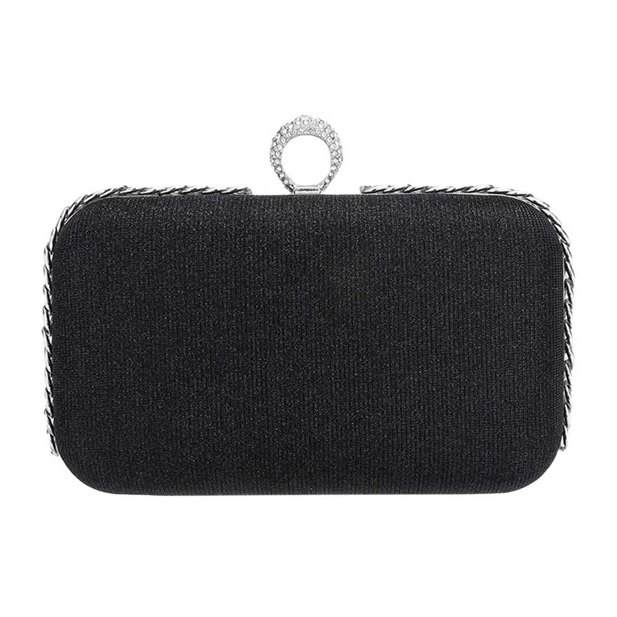 Black Chain Detailed Shimmery Evening Clutch Crossbody Bag, is beautifully designed and fit for all occasions & places. Perfect for makeup, money, credit cards, keys or coins, and many more things. This crossbody bag feature contains a detachable shoulder chain and clasp closure that makes your life easier and trendier.