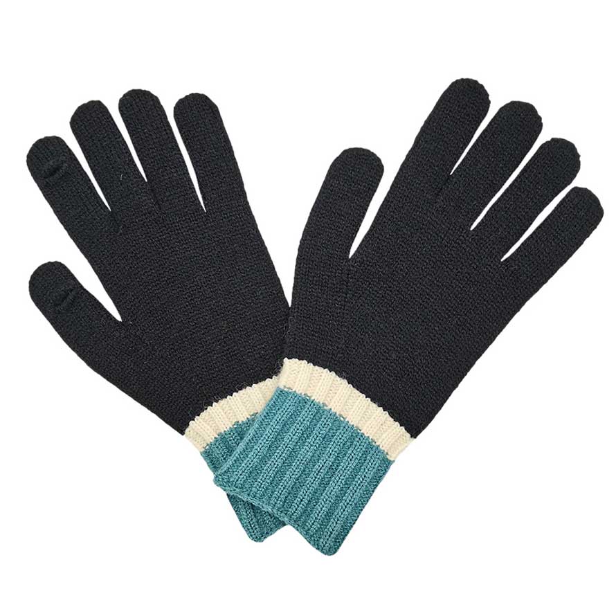 Black Color Block Knit Gloves, stay cozy and make a festive statement this winter with these gloves. These gloves feature a stylish color block pattern, so you can stay warm in style. These Gloves are a fashionable way to complete any outfit. Perfect Gift for Birthday, Christmas, Holiday, Anniversary gift for your loved One.