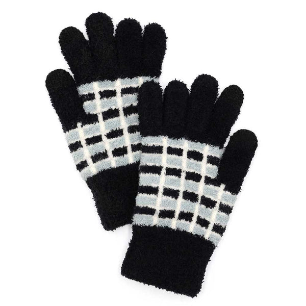 Black-Cozy Colorblocked Smart Touch Gloves, Made with soft and durable materials, these gloves also have smart touch technology that allows you to use your touchscreen devices without having to take them off. Perfect for cold weather and busy lifestyles. Ideal for gifting, sharing, or stocking up.