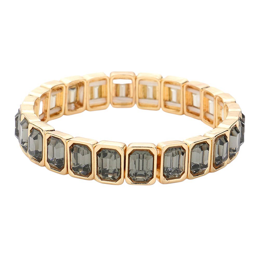 Fuchsia Emerald Cut Stone Stretch Evening Bracelet, will bring elegance to any evening look. Crafted with shimmering emerald cut stones, this bracelet is a timeless piece that is sure to make you stand out. Stretchable and easy to wear, this bracelet offers a sophisticated style for any special occasion. Nice gift idea.
