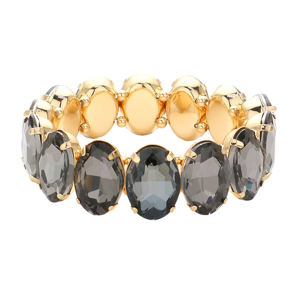Black Diamond Oval Stone Stretch Evening Bracelet, get ready with this oval stone bracelet to receive the best compliments on any special occasion. This classy evening bracelet is perfect for parties, Weddings, and Evenings. Awesome gift for birthdays, anniversaries, Valentine’s Day, or any special occasion.