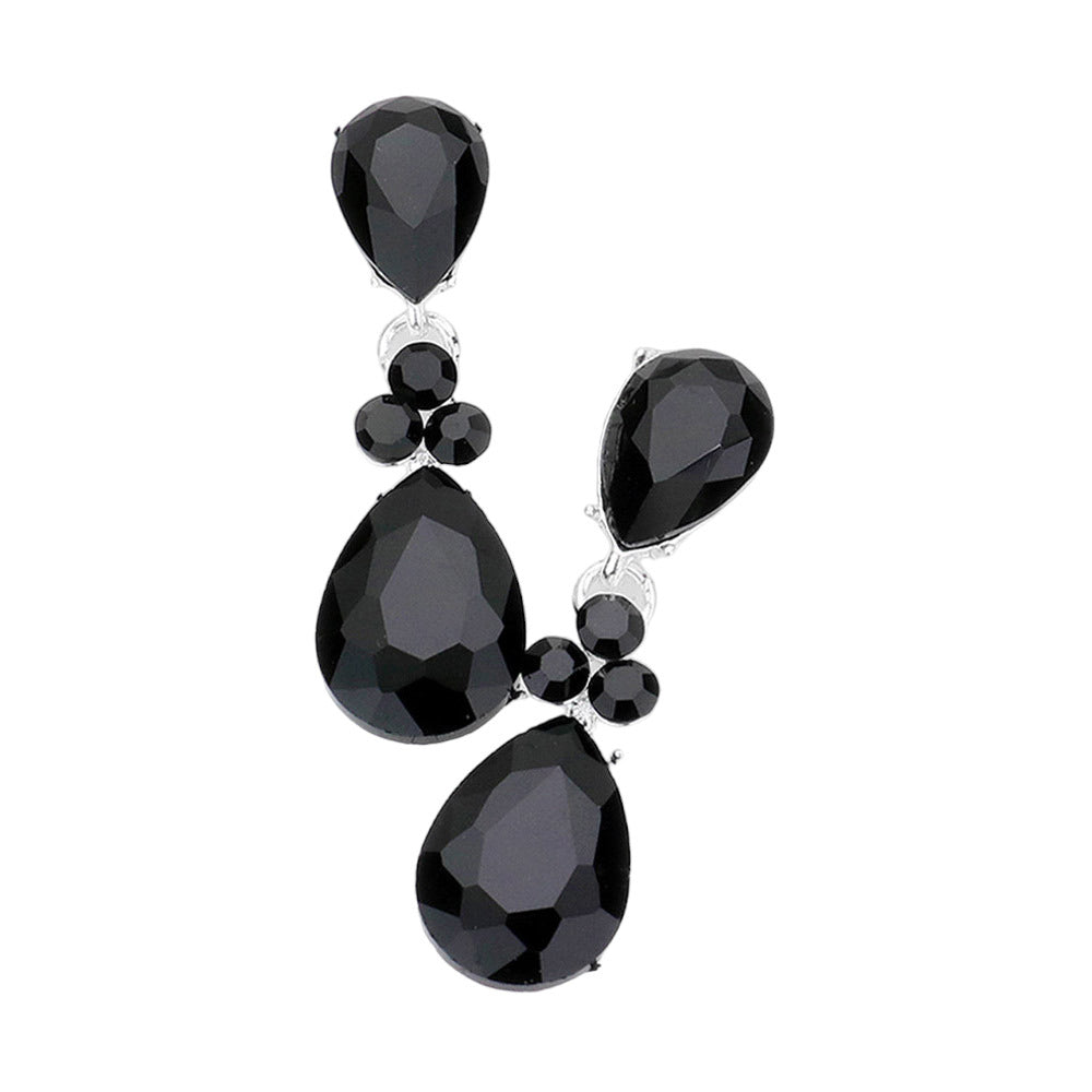 Black Double Pear Crystal Evening Earrings, these elegant earrings will add an eye-catching sparkle to your look. Crafted with two luxuriously cut pear-shaped crystals, they will bring a sophisticated shimmer to your evening ensemble. An awesome choice for wearing at parties. Perfect gift for Birthdays, anniversaries etc.