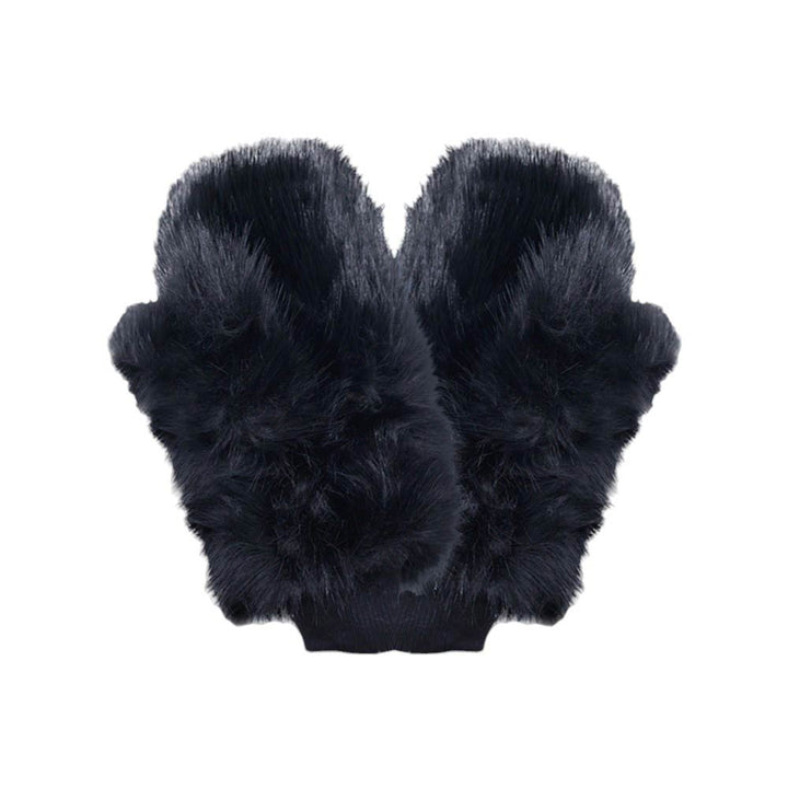 Black-Faux Fur Mitten Gloves, Perfect winter accessory for keeping your hands warm and stylish. Made with high-quality faux fur, these gloves provide exceptional warmth and comfort. With a versatile design that combines the benefits of both mittens and gloves, these  Gloves are essential for any cold weather wardrobe
