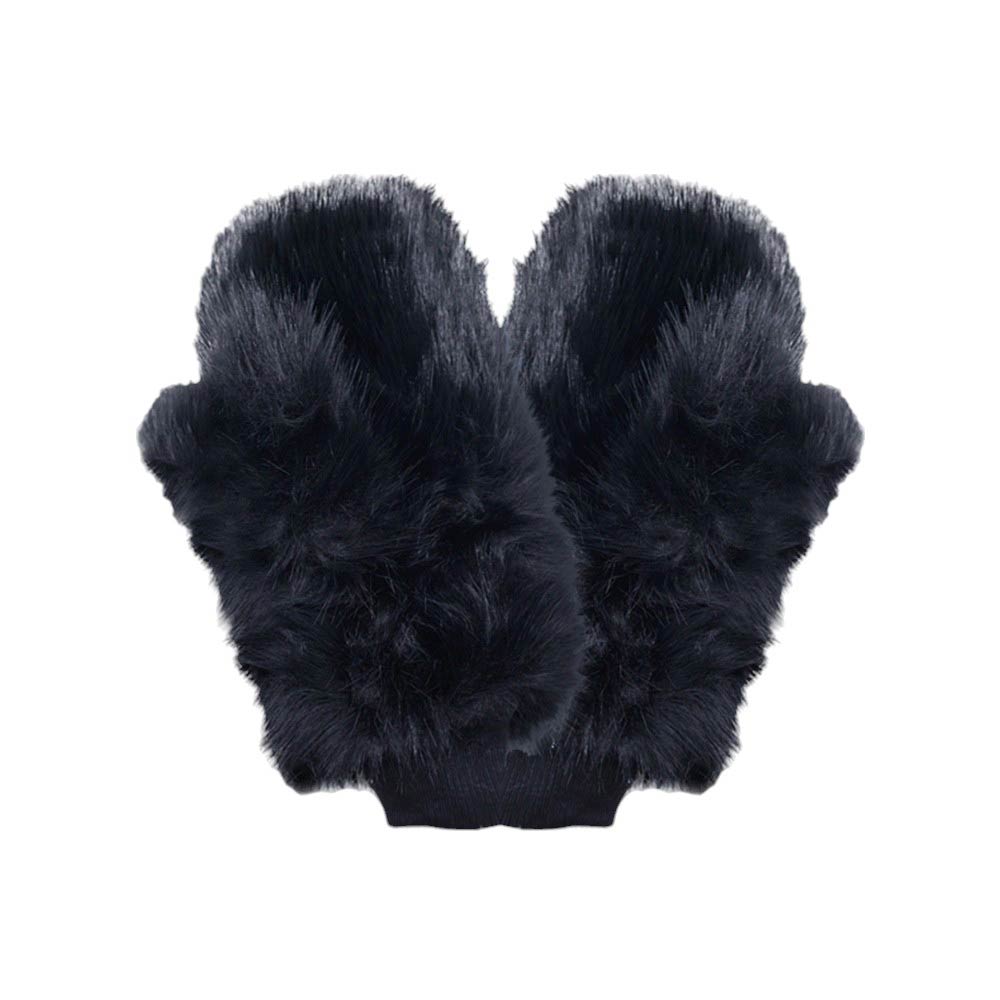 Black-Faux Fur Mitten Gloves, Perfect winter accessory for keeping your hands warm and stylish. Made with high-quality faux fur, these gloves provide exceptional warmth and comfort. With a versatile design that combines the benefits of both mittens and gloves, these  Gloves are essential for any cold weather wardrobe
