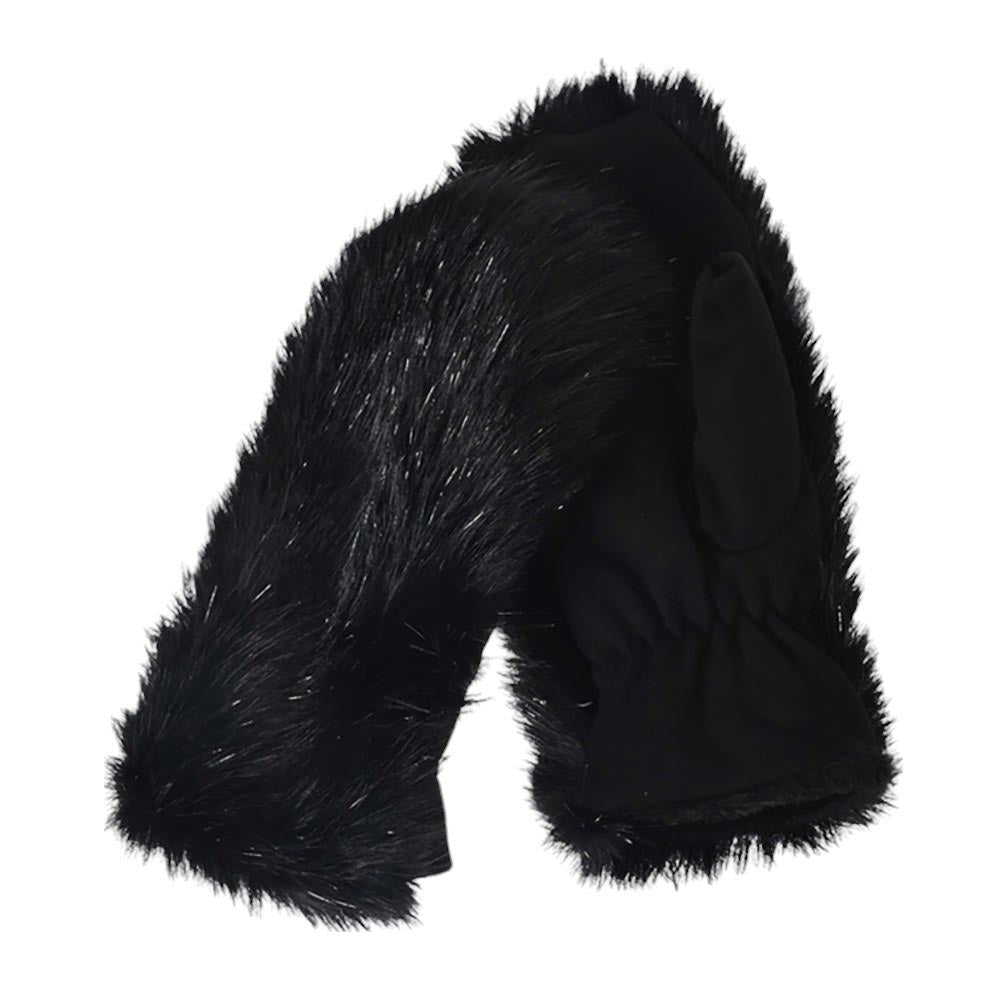 Black-Faux Fuzzy Fur Mitten Gloves offer the ultimate combination of style and warmth. Made with soft and luxurious faux fur, they provide maximum comfort for your hands while adding a touch of elegance to any outfit. With these gloves, you can stay cozy and fashionable all winter long.