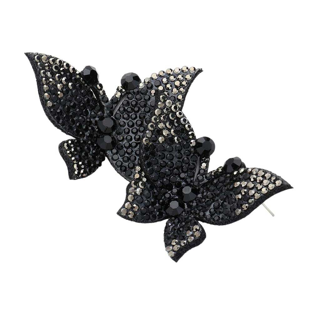 Black Felt Back Bling Studded Butterfly Earrings, Expertly crafted with a felt backing and studded with delicate butterfly accents, these earrings add a touch of elegance and charm to any outfit. The soft backing ensures comfort while the stunning butterfly design makes for a timeless and versatile accessory.