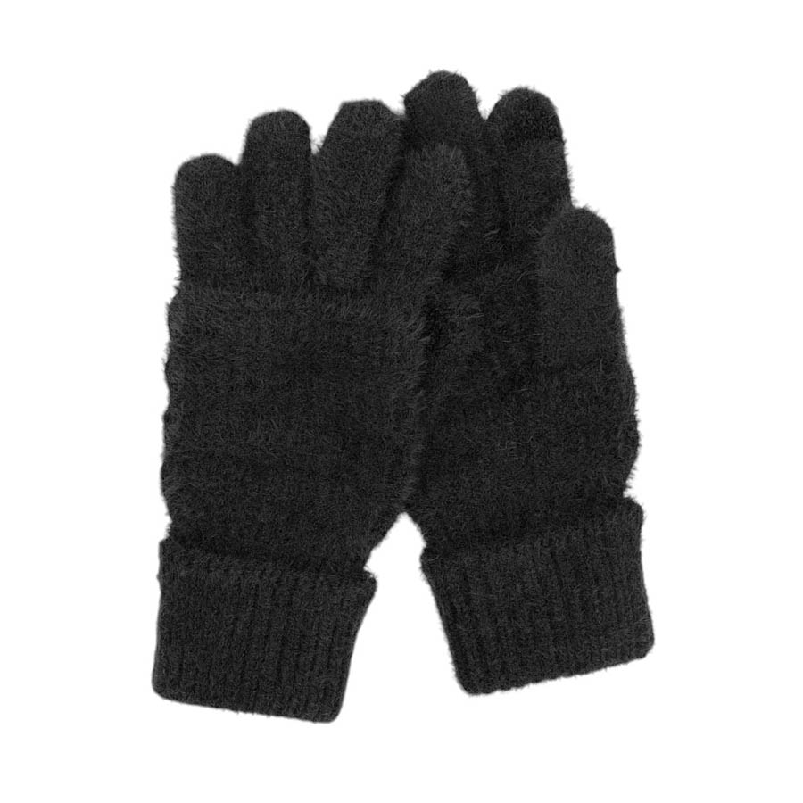 Black-Upgrade your winter wardrobe with our Fuzzy Cable Knit Smart Touch Gloves. Not only are they stylish and cozy, but they also feature smart touch technology, allowing you to easily use your phone or other touch screen devices without removing your gloves. Stay warm and connected this season! Ideal for gift.  