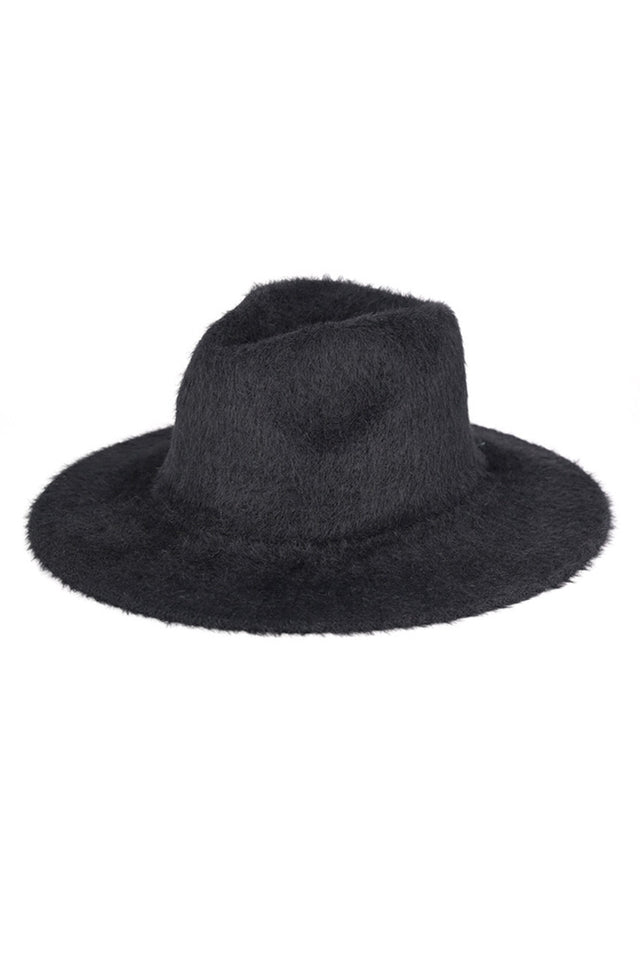 Black Fuzzy Palin Solid Winter Fedora Hat merges classic silhouette with cold-weather functionality. Constructed with premium insulating materials, this fedora maintains structural integrity while providing superior warmth. The textured exterior offers both thermal protection and sophisticated styling, while the traditional brim provides practical shielding from winter elements. Designed for discerning individuals who refuse to compromise style for seasonal practicality.