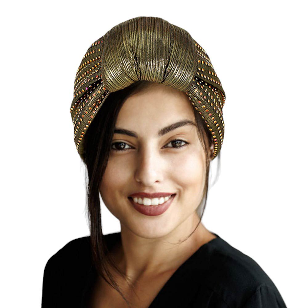 Black Bling Turban Hat, this stylish hat is sure to turn heads. Crafted using premium materials, the hat features a modern design with sparkling sequins to create an eye-catching look. Perfect for special occasions, this hat is sure to add a touch of glamour to any outfit. Fashionable winter gift idea.