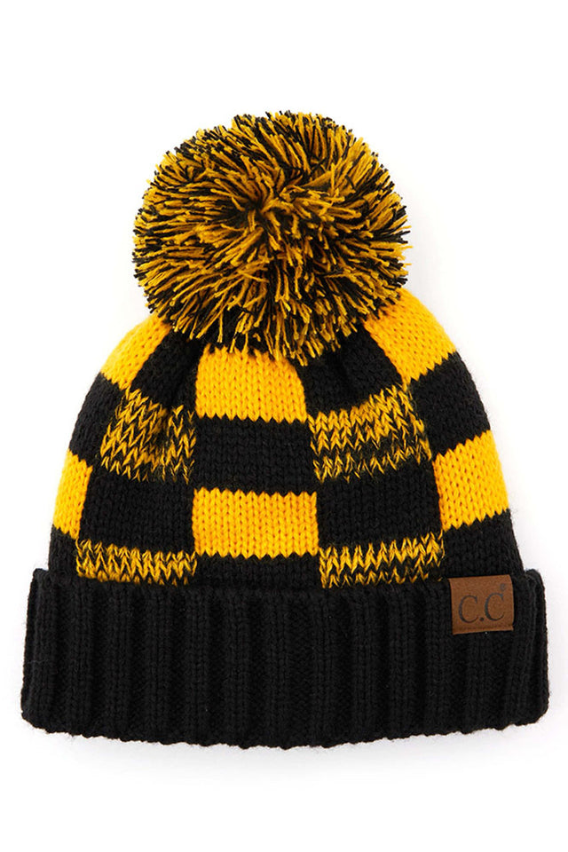 Black Gold C.C. Buffalo Check Beanie with Pom Hat combines technical performance with timeless design. Featuring a distinctive buffalo check pattern and decorative pom, this premium headwear delivers superior thermal retention while maintaining breathability. Precision-crafted construction ensures a comfortable fit that maintains shape through extended wear, making it an essential cold-weather accessory for the discerning customer. 
