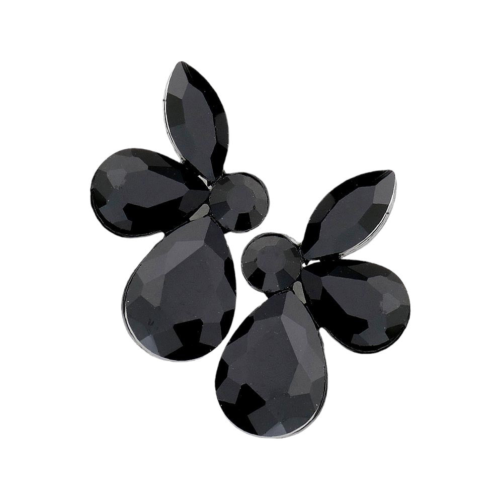 Black Jet Black Teardrop Marquise Stone Cluster Evening Earrings, look effortlessly elegant. This timeless design features a cluster of marquise cut stones set in sterling silver. The classic silhouette will shine with any formal attire. Perfect for any gift, birthday, etc. Thank you, or any other meaningful occasion. Stay elegant.